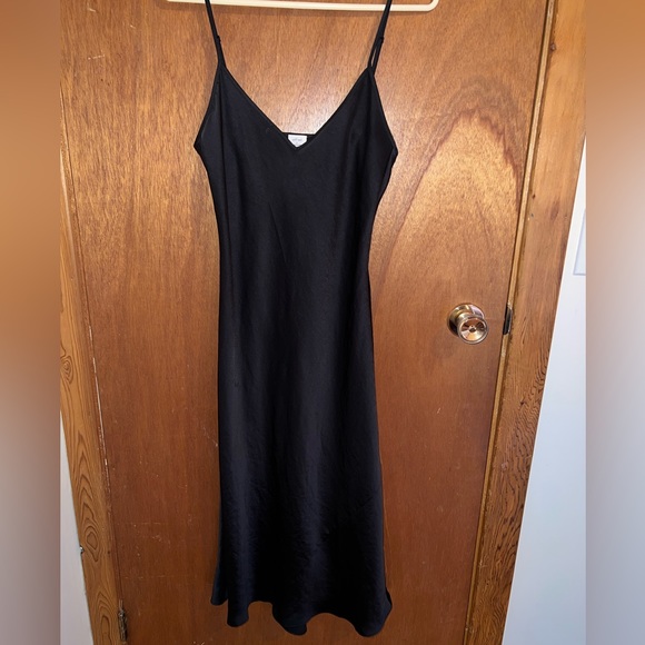 Wilfred size small midi satin silk dress- black - Picture 1 of 4